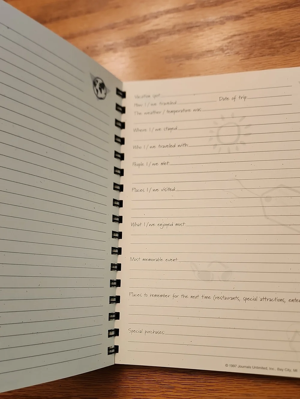 Vacation Traveler's Journal